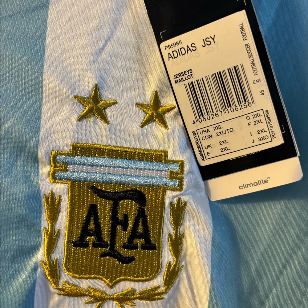 adidas Argentina AFA Crest Jersey - Light Blue, White & Gold